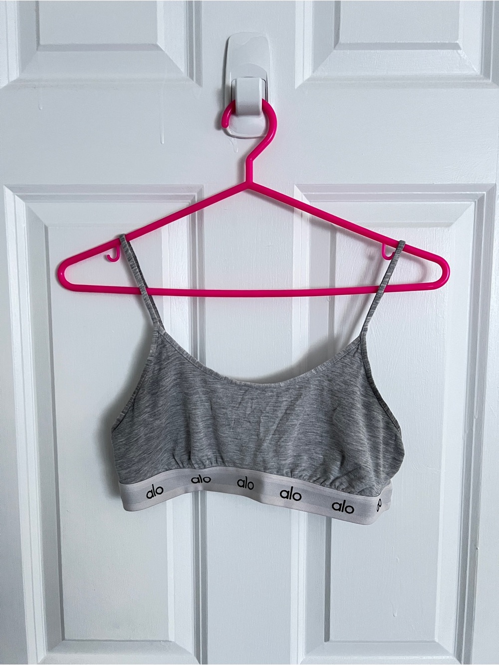ALO Yoga Grey Bralette with Logo Elastic Band